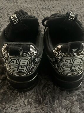 Louis Vuitton Black Kids' Rhinestone-Embellished Sneakers